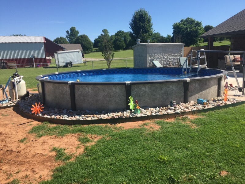 inflatable pool on slope