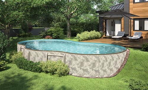 Freeform Semi - Inground Pool