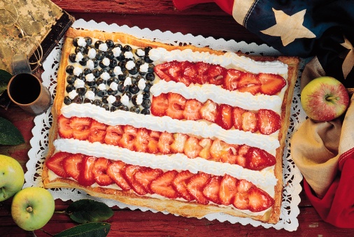 Strawberry USA flag cake