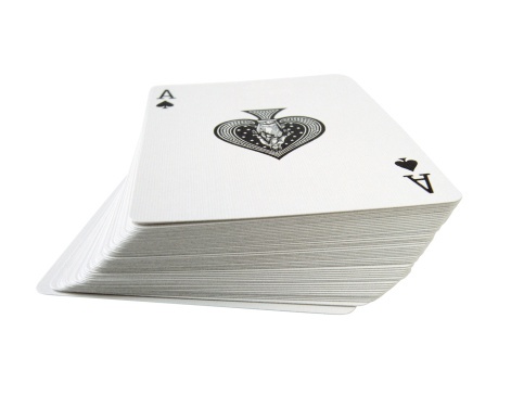 deck of cards with an ace on the top