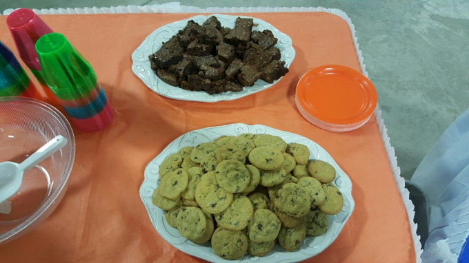 plate of cookies and brownies on the table