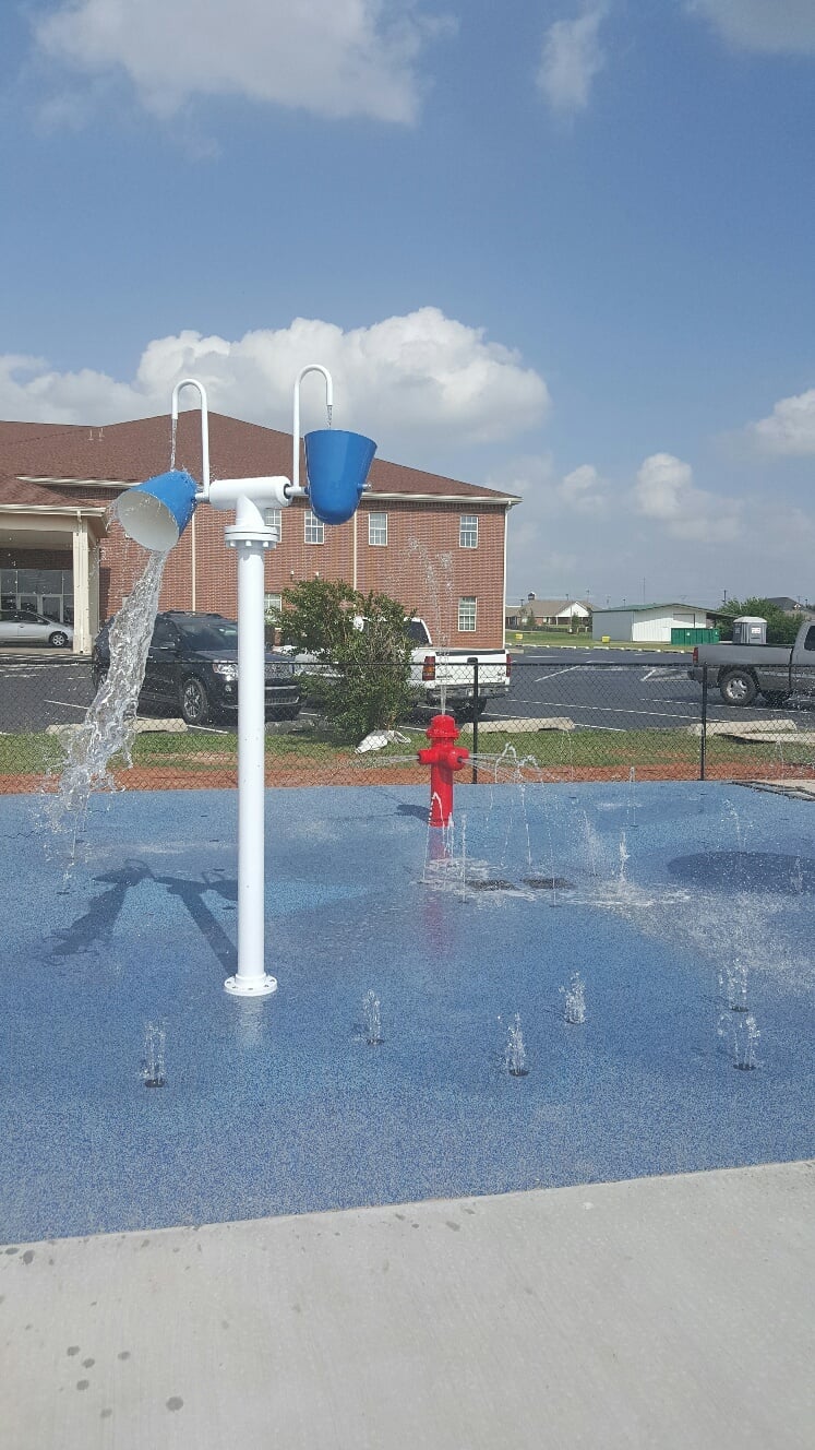 splash pad with water